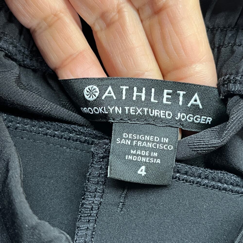 Athleta Brooklyn Textured Jogger Athleisure Pull On Women Black Camo Size 4 - Picture 4 of 9